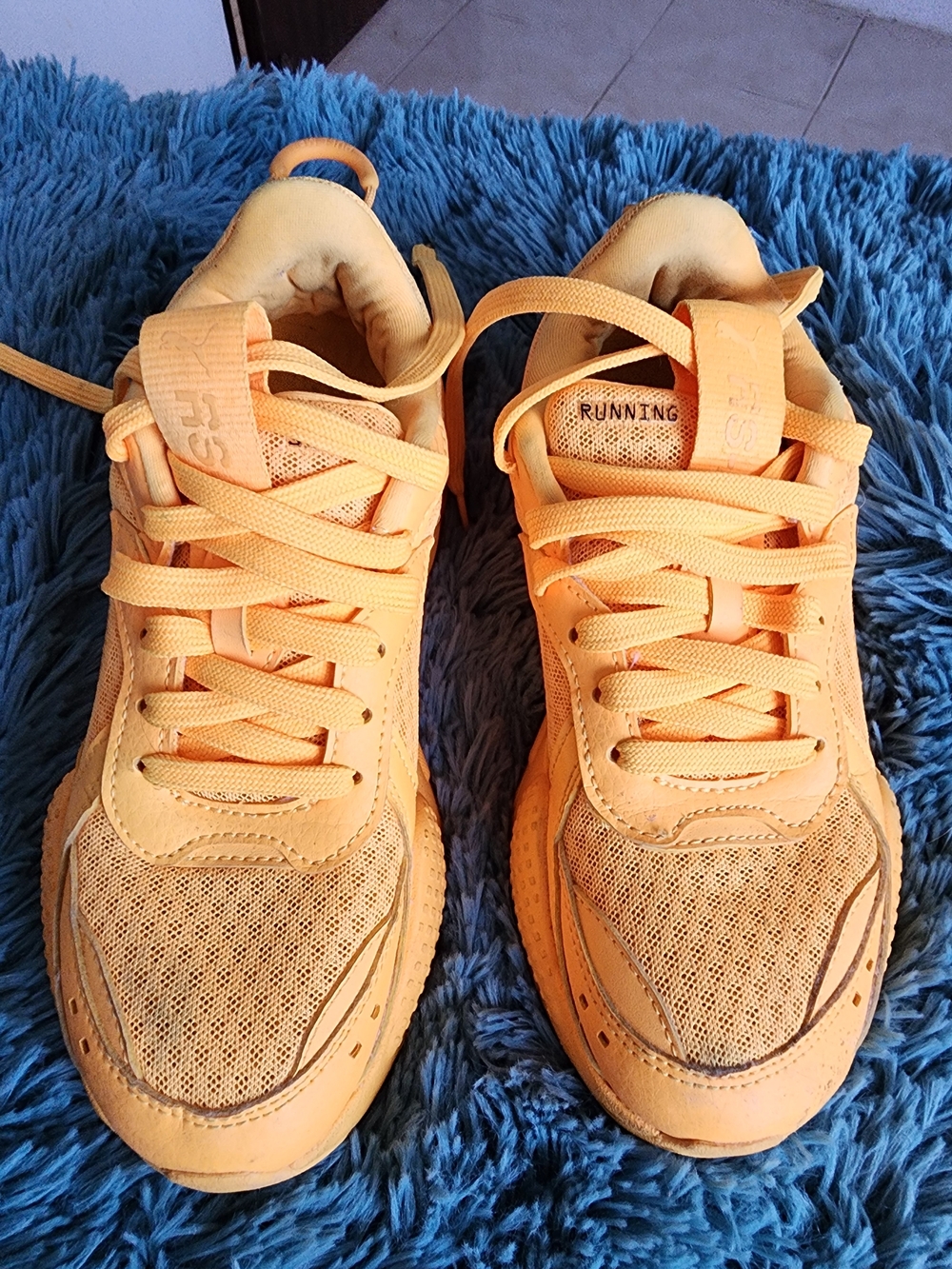 Bright Orange Kids Athletic Sneakers - Lace-Up Comfort